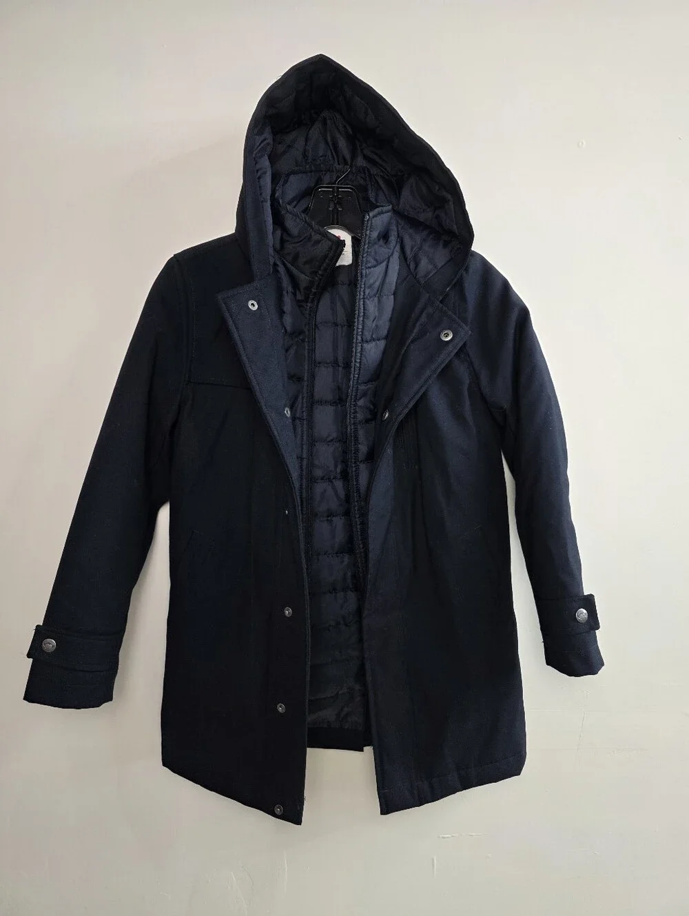 Appaman Boys Navy Hooded Puffer-Quilt Parka, Size 10